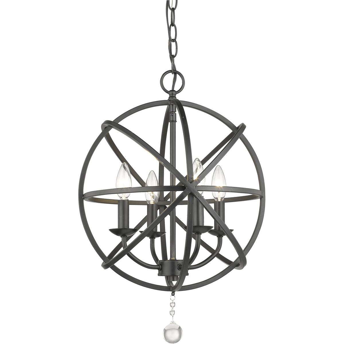 Z-Lite 458-16MB Tull 4 Light 16 inch Matte Black Chandelier Ceiling Light