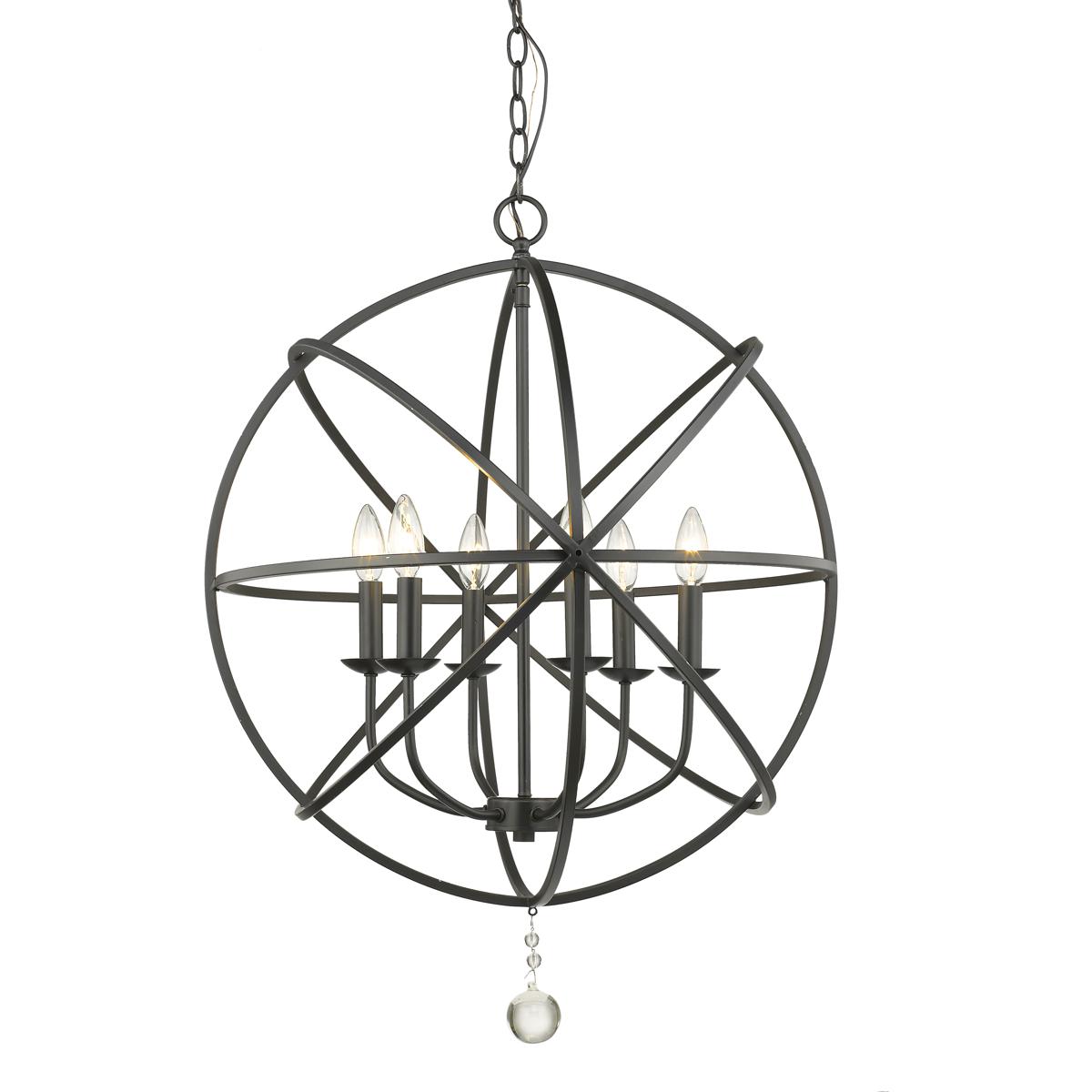 Z-Lite 458-24MB Tull 6 Light 24 inch Matte Black Chandelier Ceiling Light