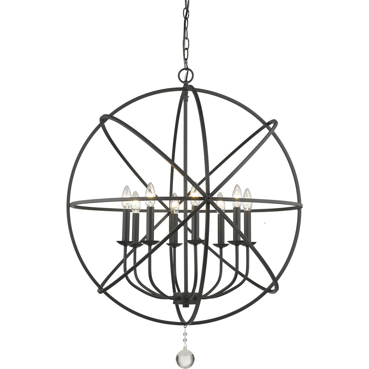 Z-Lite 458-30MB Tull 8 Light 30 inch Matte Black Chandelier Ceiling Light