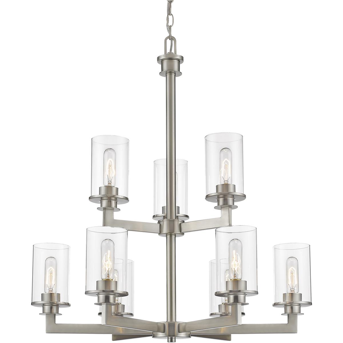 Z-Lite 462-9BN Savannah 9 Light 29 inch Brushed Nickel Chandelier Ceiling Light