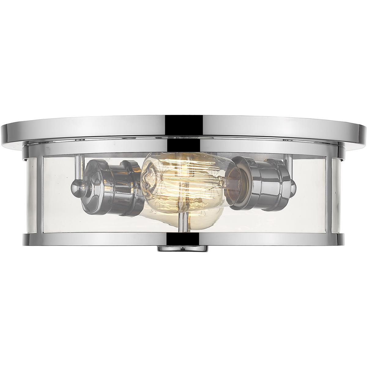 Z-Lite 462F14-CH Savannah 2 Light 13.75 inch Chrome Flush Mount Ceiling Light