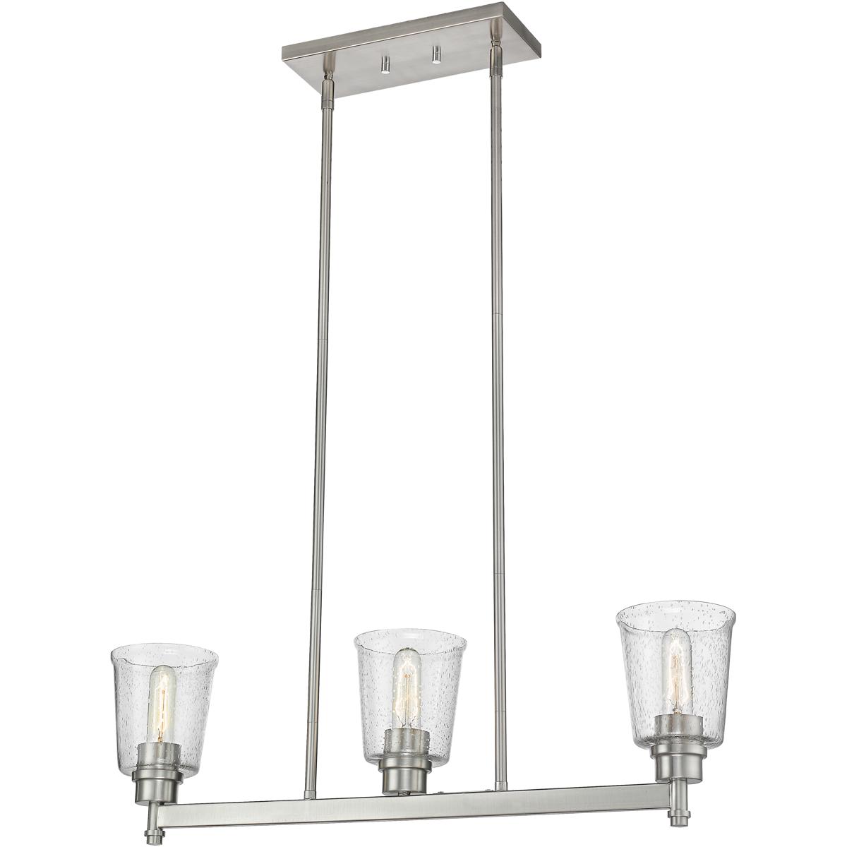 Z-Lite 464-3L-BN Bohin 3 Light 30 inch Brushed Nickel Linear Chandelier Ceiling Light