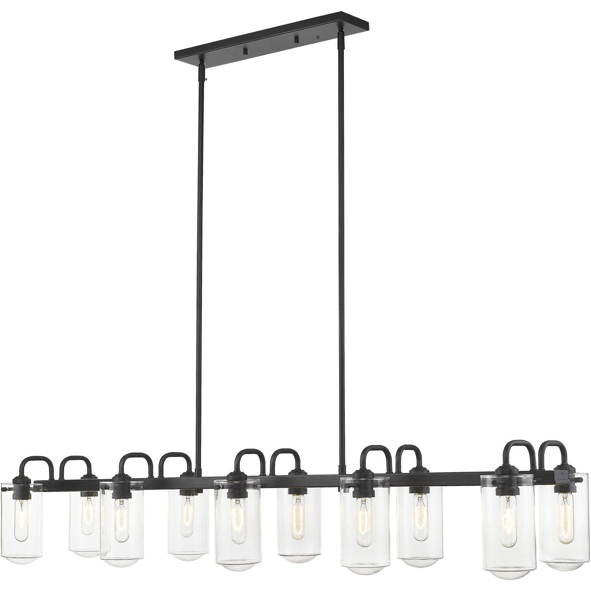 Z-Lite 471-10L-MB Delaney 10 Light 56 inch Matte Black Linear Chandelier Ceiling Light