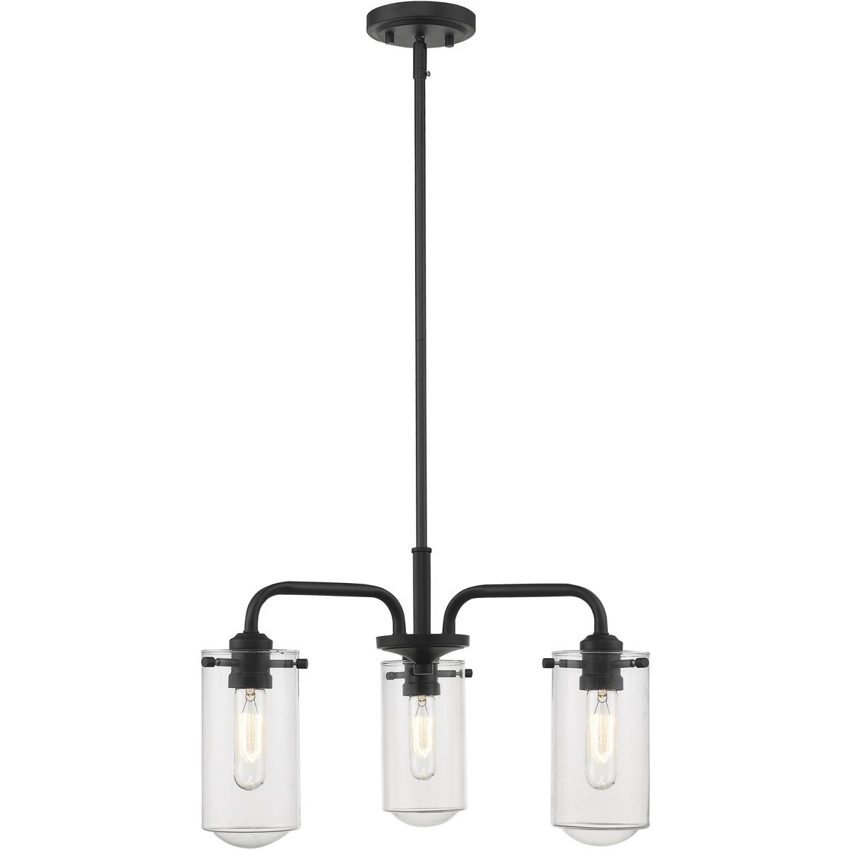 Z-Lite 471-3MB Delaney 3 Light 20 inch Matte Black Chandelier Ceiling Light