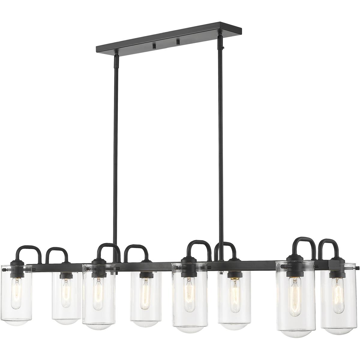 Z-Lite 471-8L-MB Delaney 8 Light 44 inch Matte Black Linear Chandelier Ceiling Light