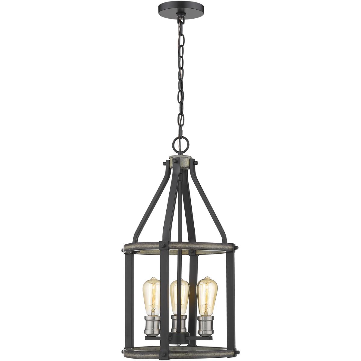 Z-Lite 472-3P-ABB Kirkland 3 Light 12 inch Ashen Barnboard Pendant Ceiling Light