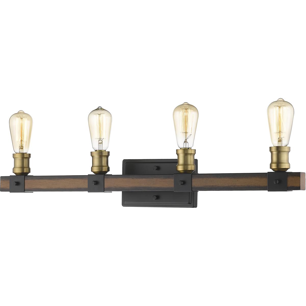 Z-Lite 472-4V-RM Kirkland 4 Light 30 inch Rustic Mahogany Vanity Wall Light