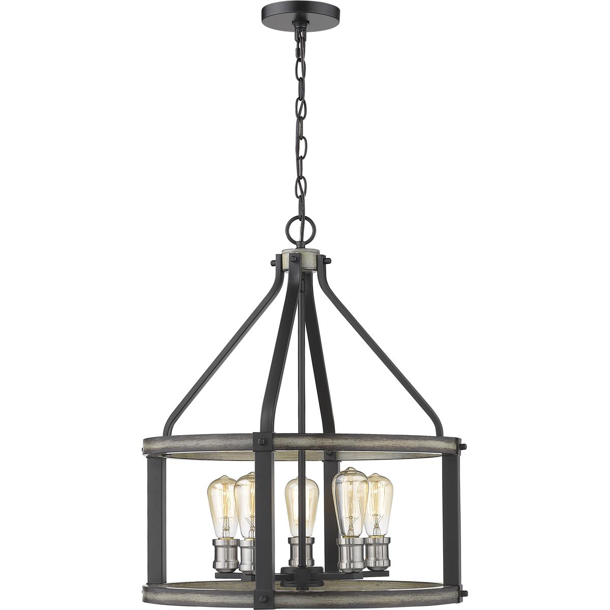 Z-Lite 472-5D-ABB Kirkland 5 Light 20 inch Ashen Barnboard Chandelier Ceiling Light