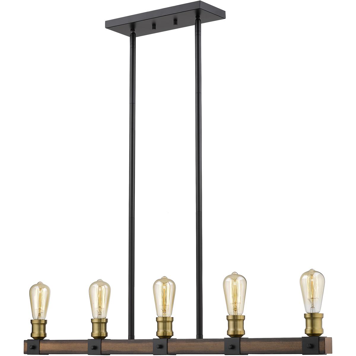 Z-Lite 472-5L-RM Kirkland 5 Light 36 inch Rustic Mahogany Linear Chandelier Ceiling Light