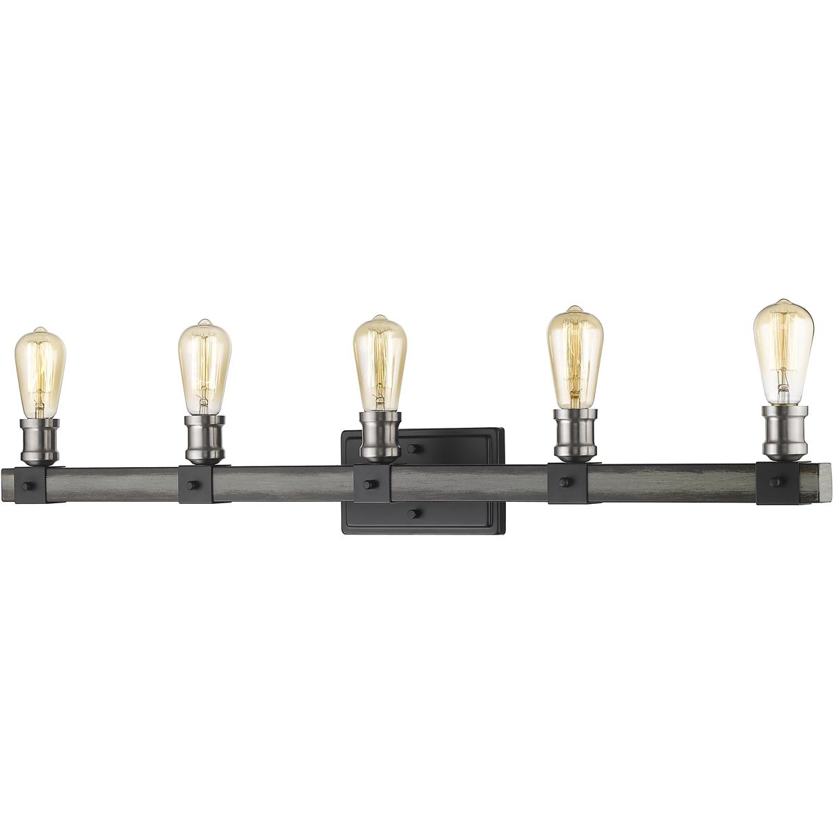 Z-Lite 472-5V-ABB Kirkland 5 Light 38 inch Ashen Barnboard Vanity Wall Light