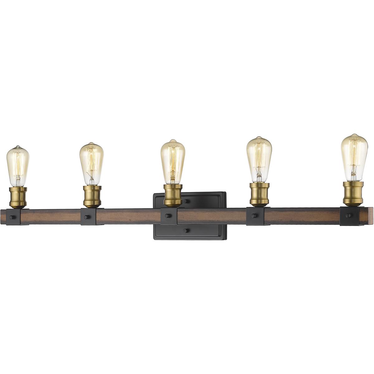 Z-Lite 472-5V-RM Kirkland 5 Light 38 inch Rustic Mahogany Vanity Wall Light