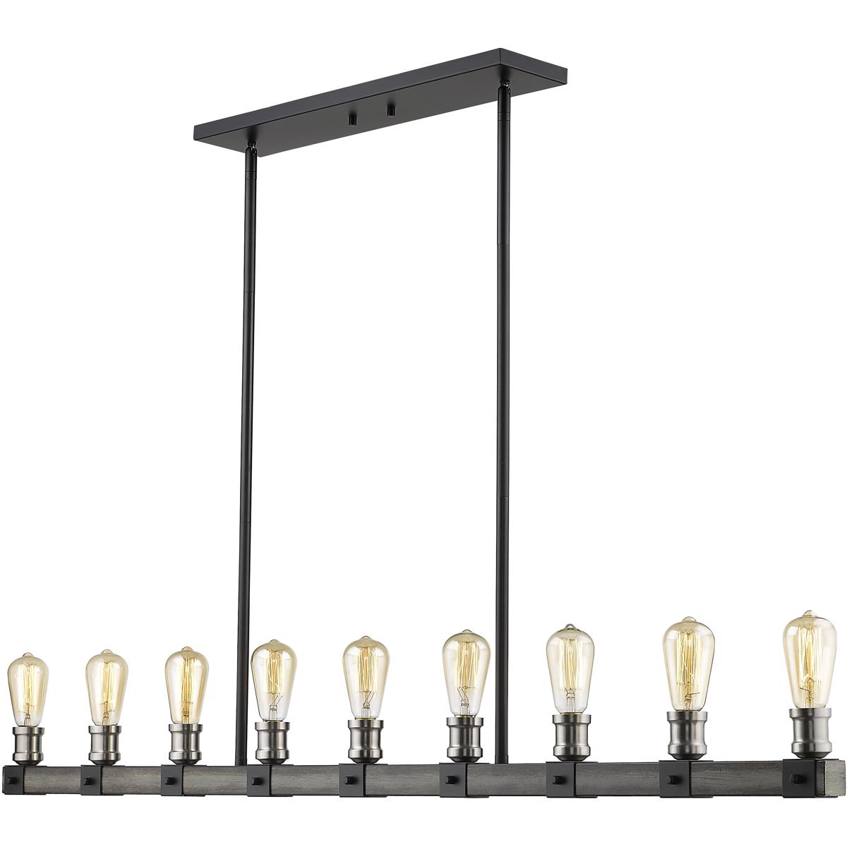Z-Lite 472-9L-ABB Kirkland 9 Light 56 inch Ashen Barnboard Linear Chandelier Ceiling Light