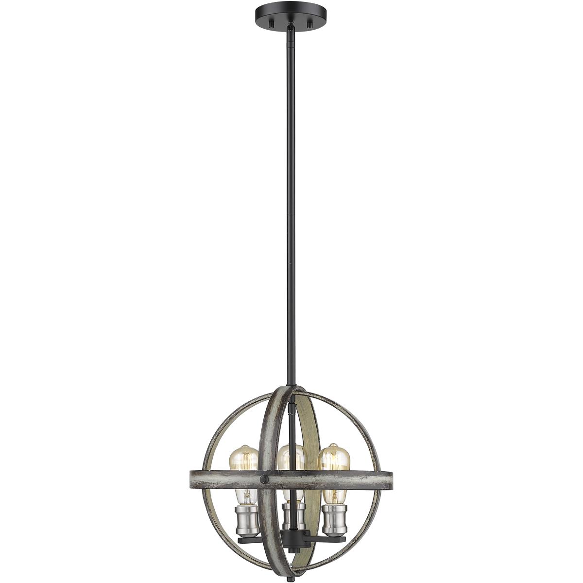 Z-Lite 472B14-ABB Kirkland 3 Light 14 inch Ashen Barnboard Pendant Ceiling Light