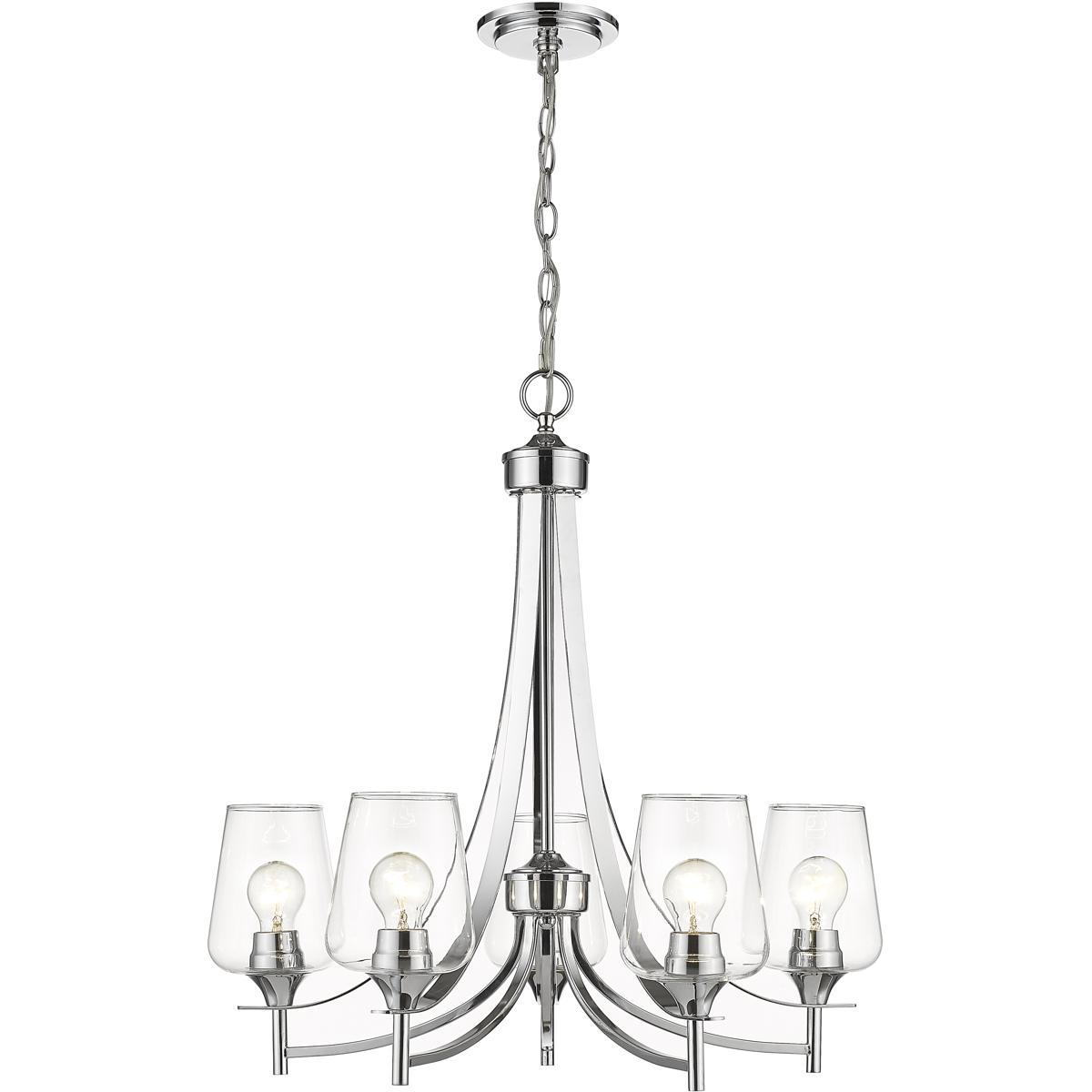 Z-Lite 473-5CH Joliet 5 Light 25 inch Chrome Chandelier Ceiling Light