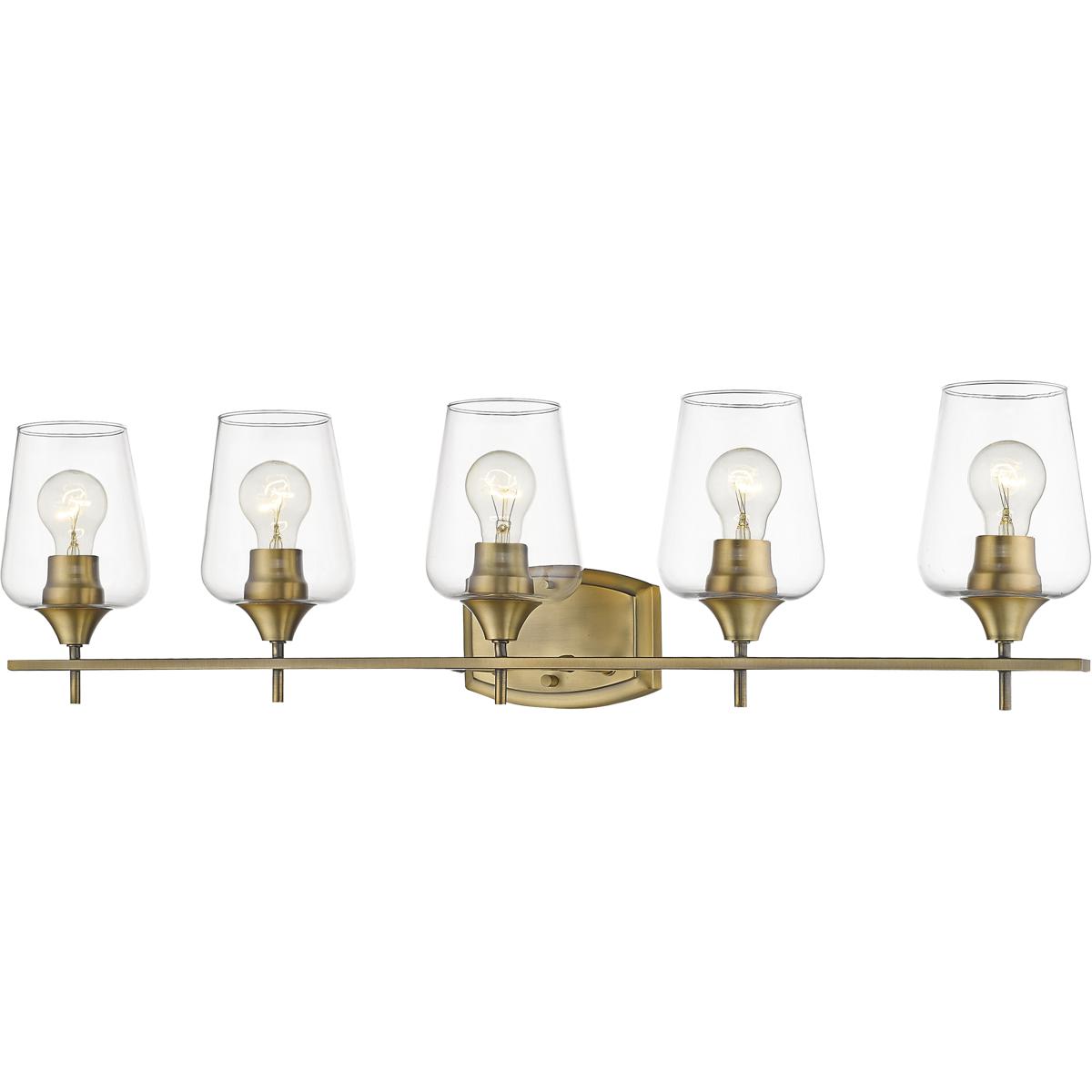 Z-Lite 473-5V-OBR Joliet 5 Light 38 inch Olde Brass Vanity Wall Light