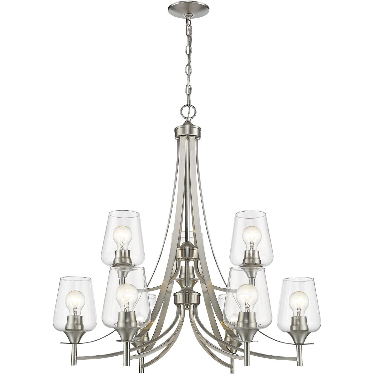 Z-Lite 473-9BN Joliet 9 Light 31 inch Brushed Nickel Chandelier Ceiling Light