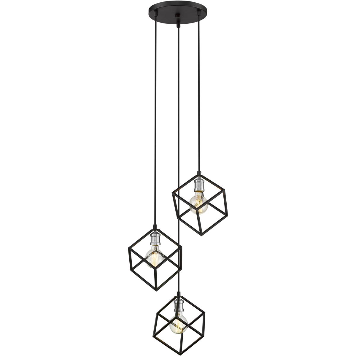 Z-Lite 478-3MB-BN Vertical 3 Light 18 inch Matte Black and Brushed Nickel Chandelier Ceiling Light