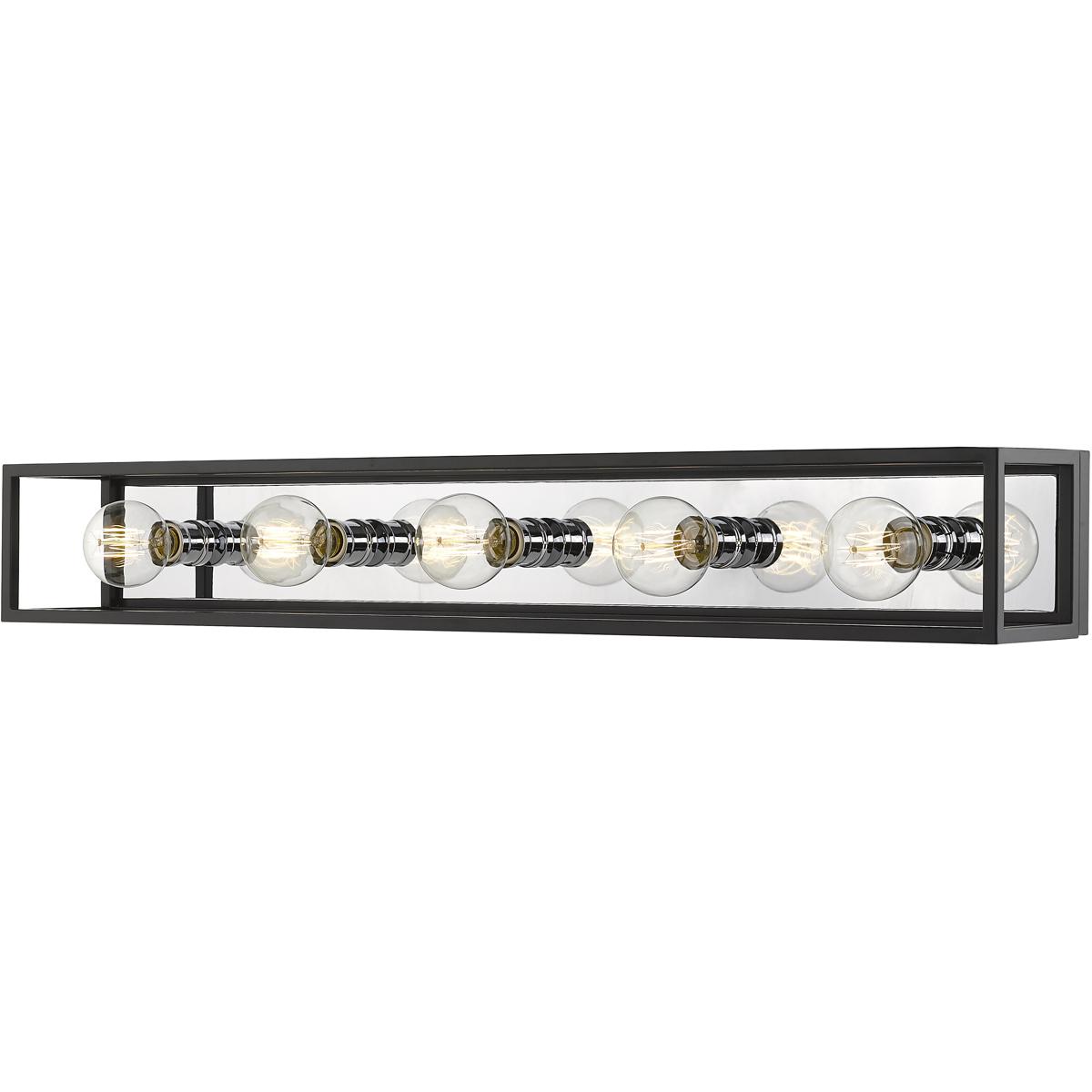 Z-Lite 480-5V-MB-CH Kube 5 Light 39.5 inch Matte Black and Chrome Vanity Wall Light