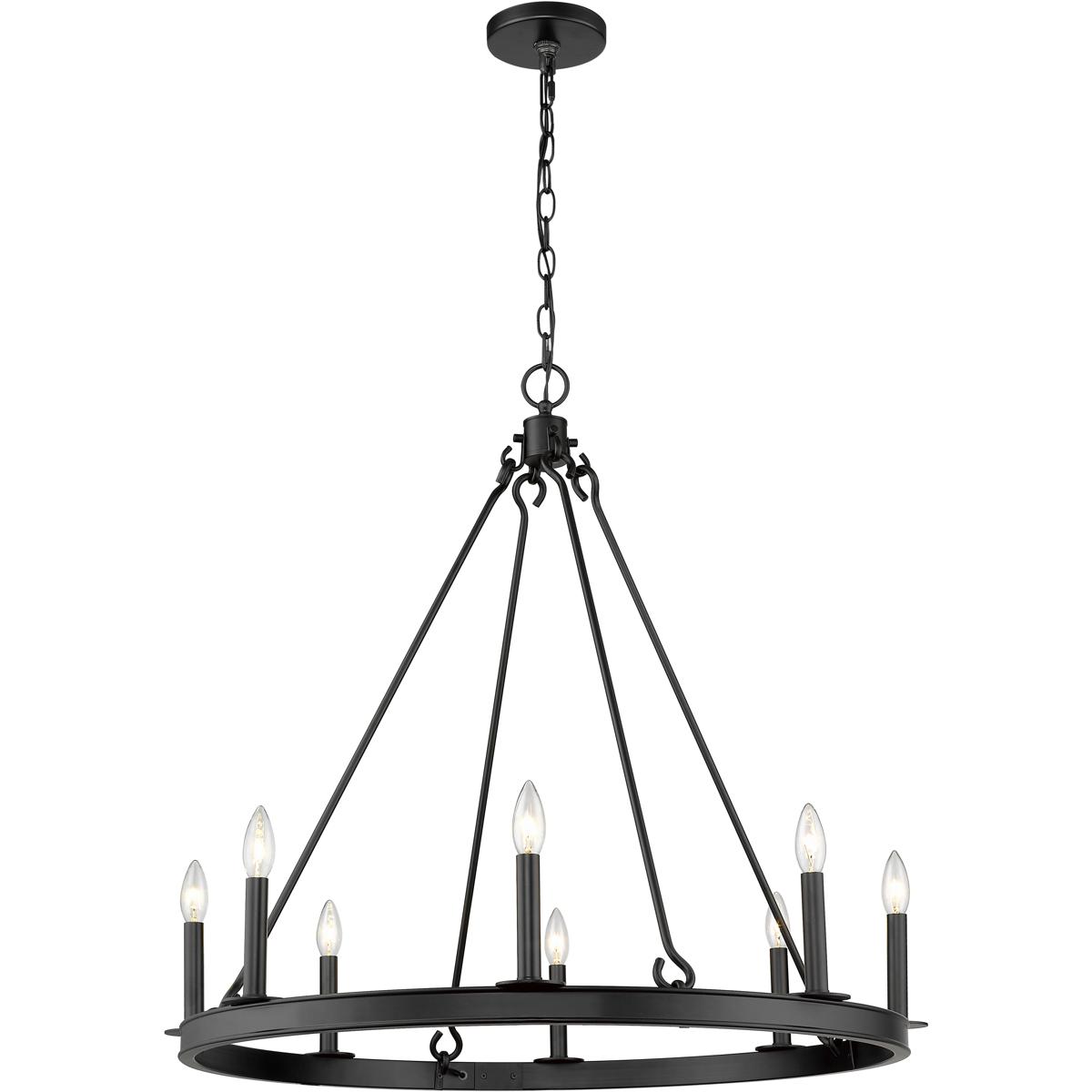 Z-Lite 482R-8MB Barclay 8 Light 33 inch Matte Black Chandelier Ceiling Light
