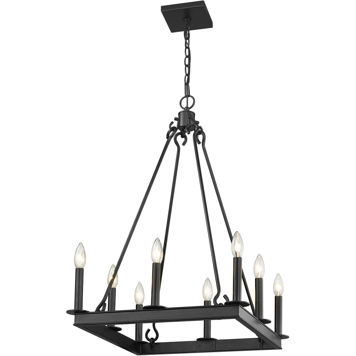 Z-Lite 482S-8-20MB Barclay 8 Light 20 inch Matte Black Chandelier Ceiling Light
