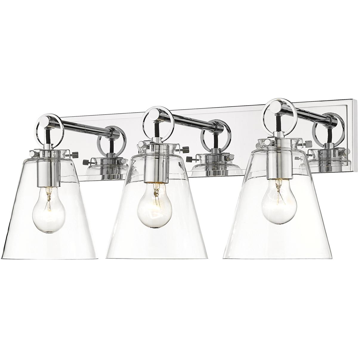 Z-Lite 483-3V-CH Harper 3 Light 23 inch Chrome Vanity Wall Light in Burnished Silver