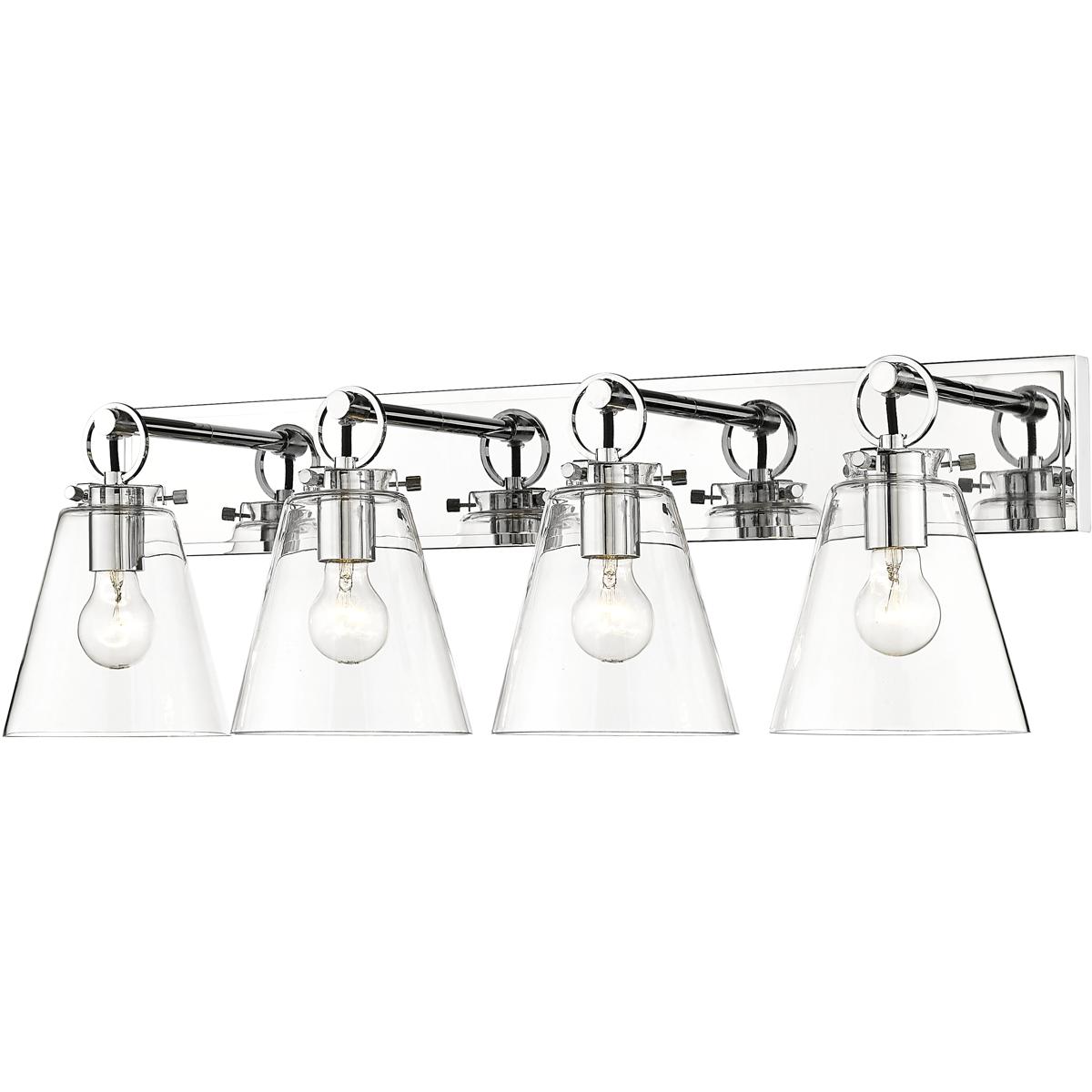Z-Lite 483-4V-CH Harper 4 Light 31.25 inch Chrome Vanity Wall Light
