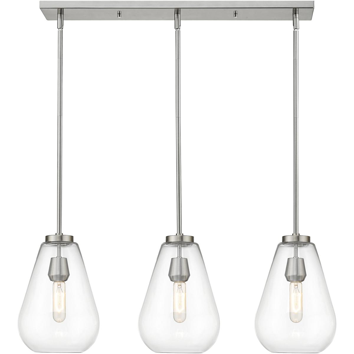 Z-Lite 488P8-3L-BN Ayra 3 Light 36 inch Brushed Nickel Linear Chandelier Ceiling Light