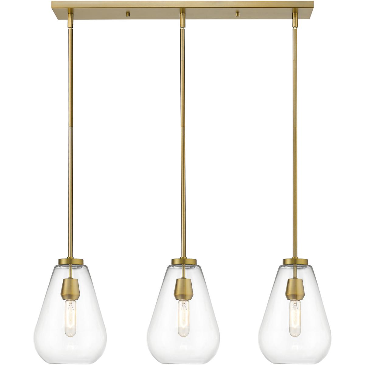 Z-Lite 488P8-3L-OBR Ayra 3 Light 36 inch Olde Brass Linear Chandelier Ceiling Light