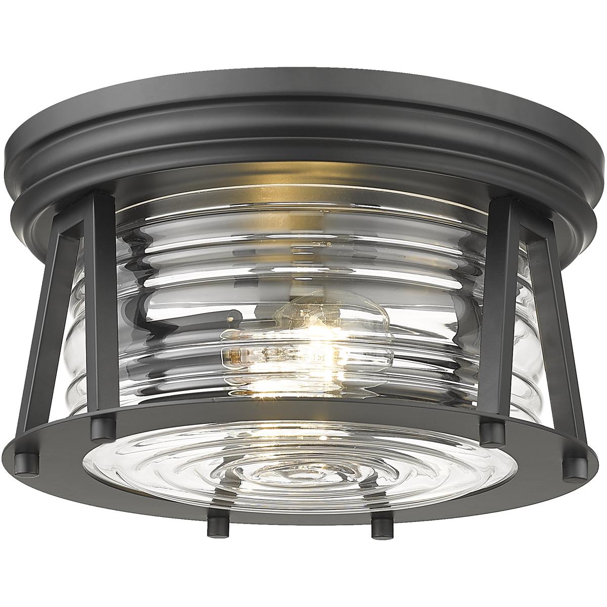 Z-Lite 491F2-MB Cape Harbor 2 Light 12 inch Matte Black Flush Mount Ceiling Light