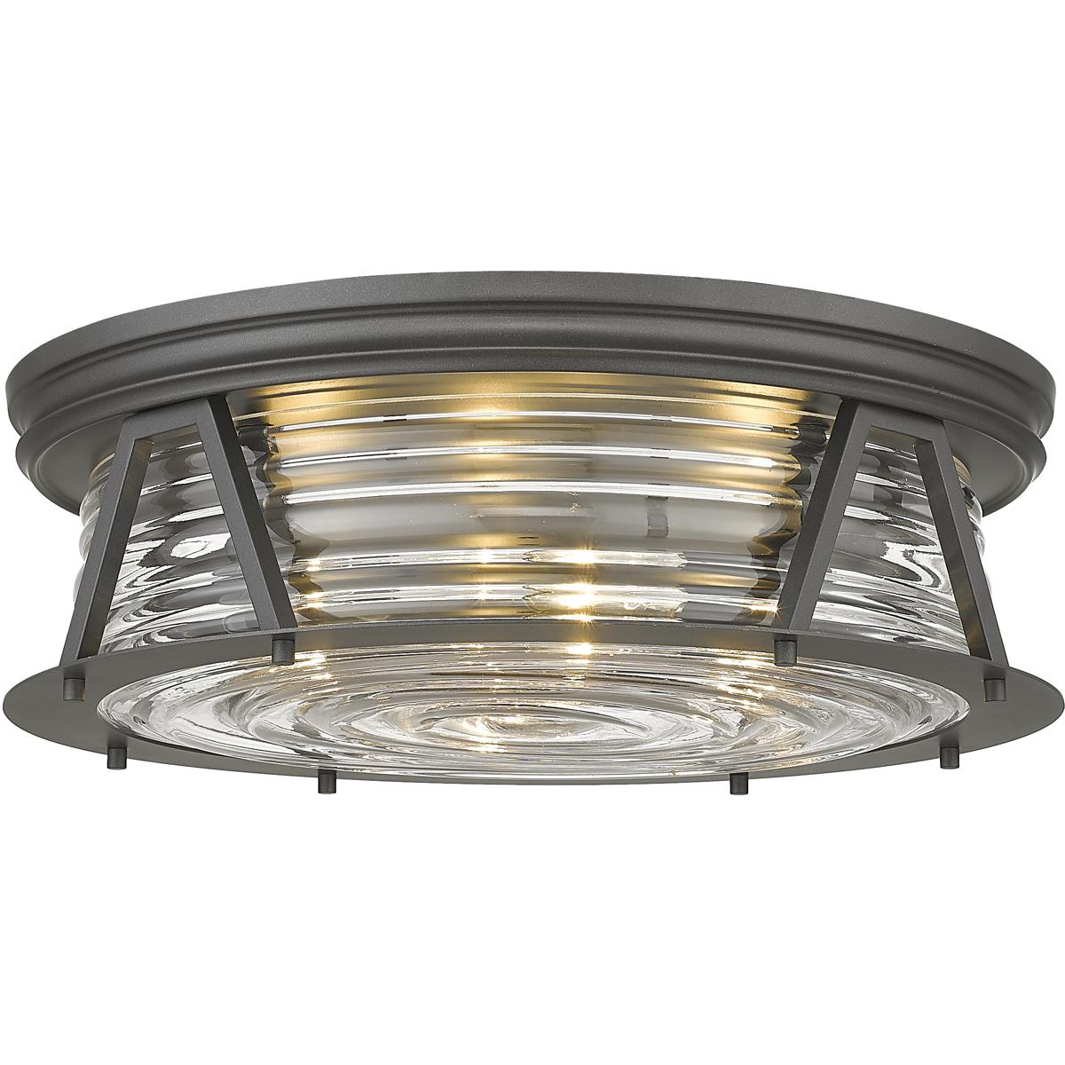 Z-Lite 491F4-BRZ Cape Harbor 4 Light 20 inch Bronze Flush Mount Ceiling Light