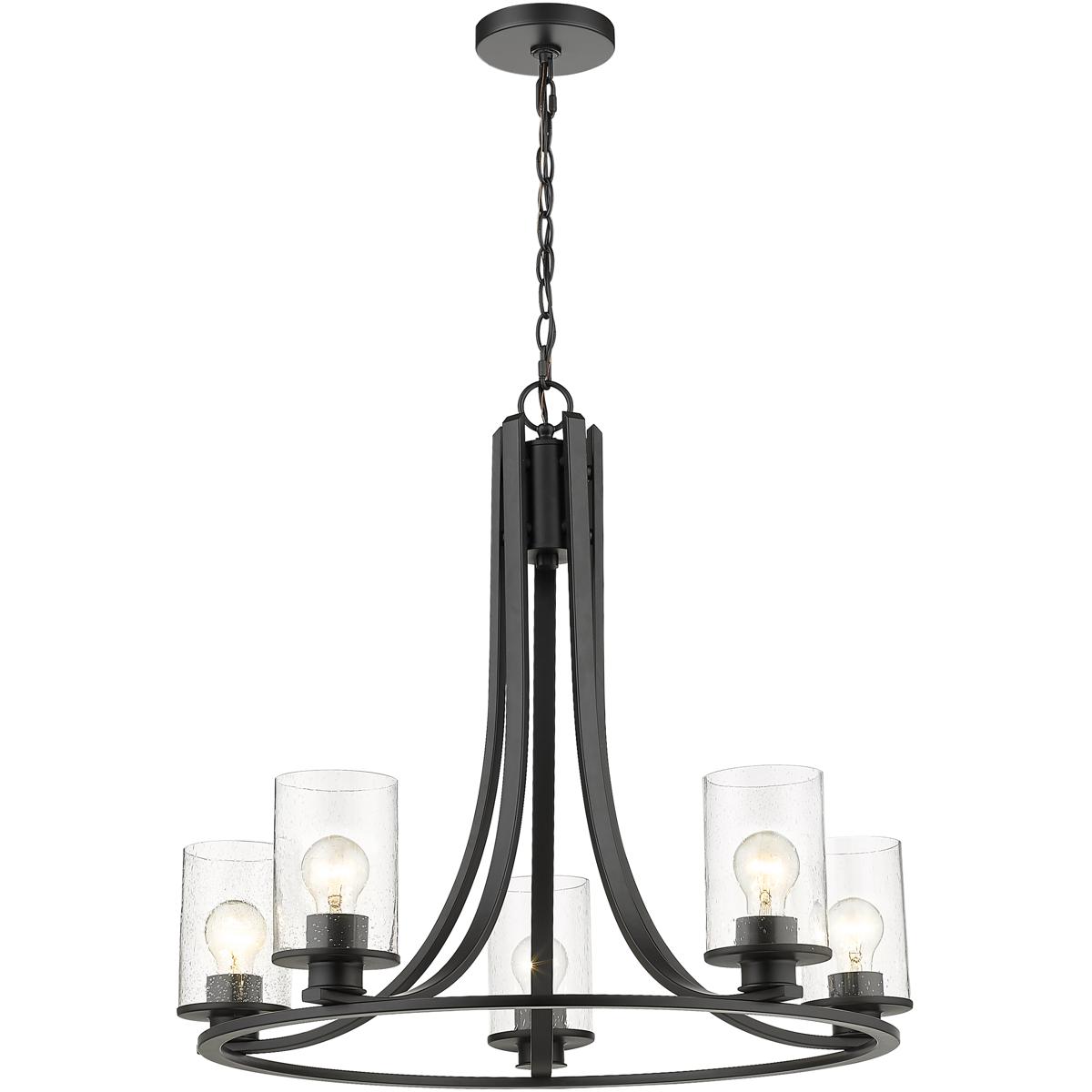 Z-Lite 492-5MB Beckett 5 Light 27 inch Matte Black Chandelier Ceiling Light