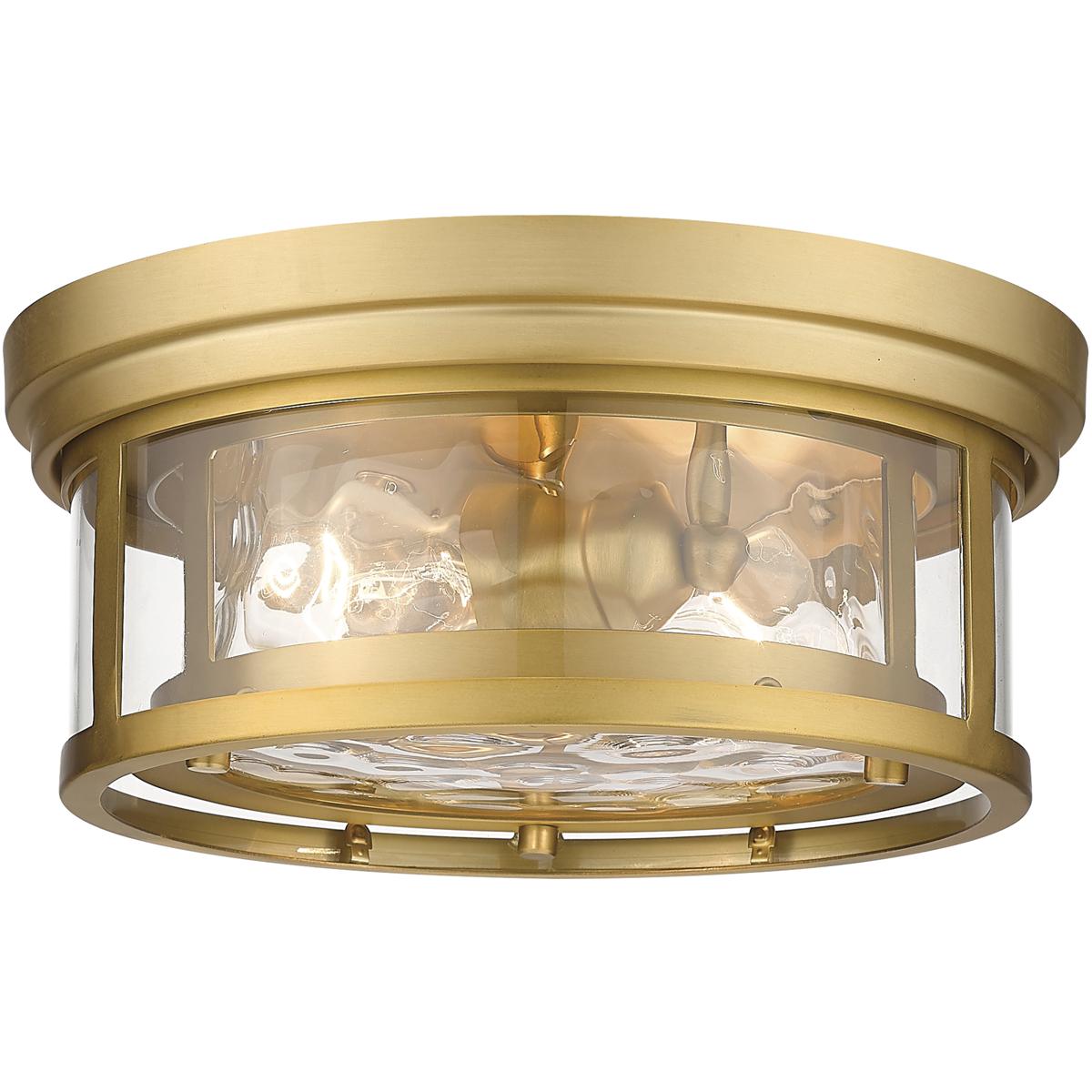 Z-Lite 493F2-OBR Clarion 2 Light 12 inch Olde Brass Flush Mount Ceiling Light in Oil Rubbed Bronze