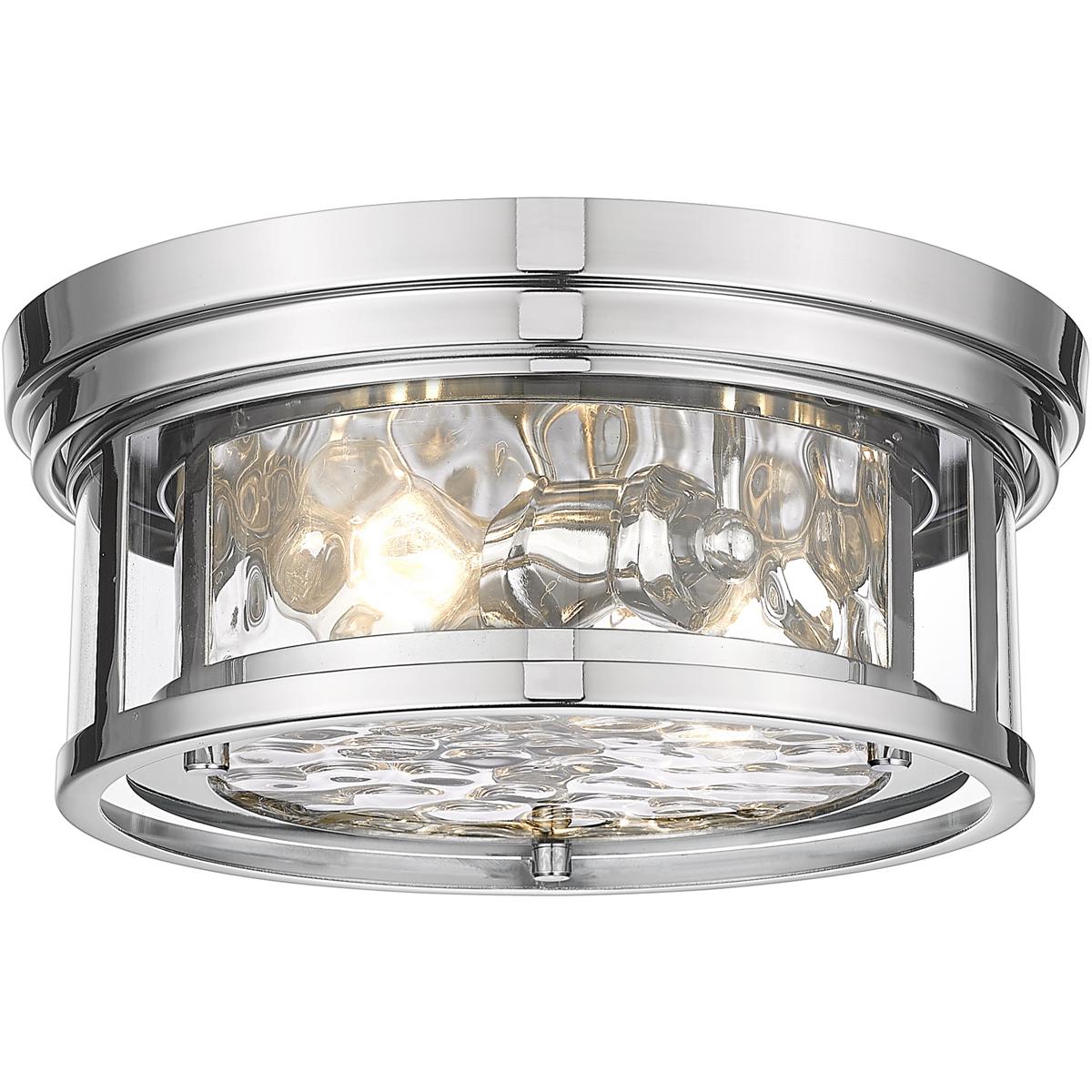 Z-Lite 493F2-PN Clarion 2 Light 12 inch Polished Nickel Flush Mount Ceiling Light