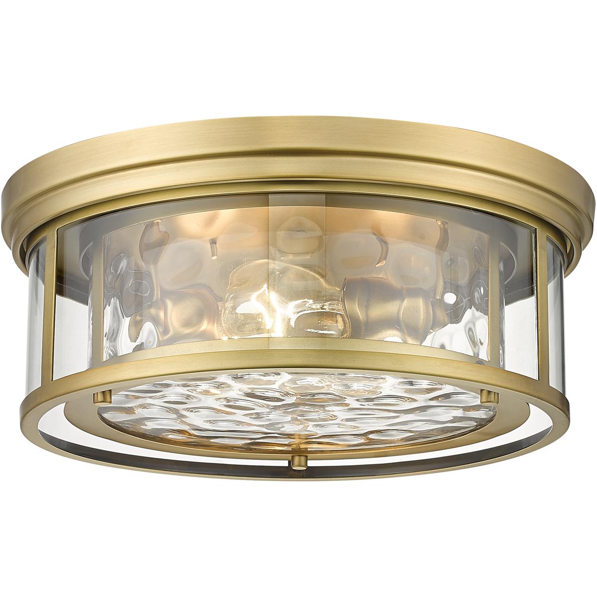 Z-Lite 493F3-RB Clarion 3 Light 16 inch Rubbed Brass Flush Mount Ceiling Light in Rubbed Bronze