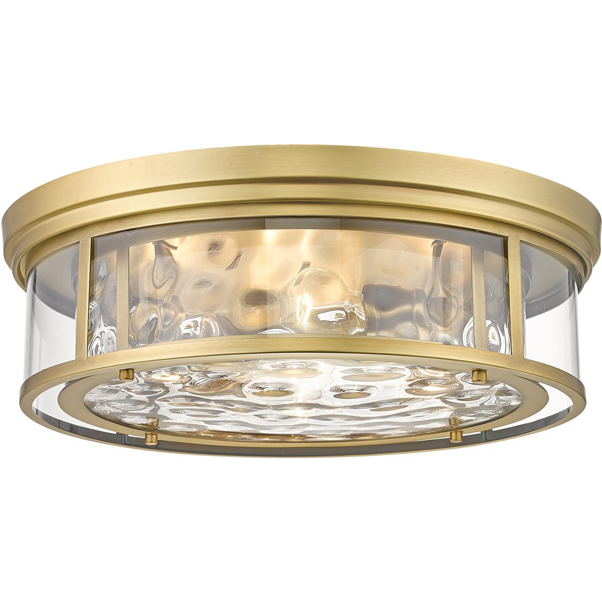 Z-Lite 493F4-RB Clarion 4 Light 20.75 inch Rubbed Brass Flush Mount Ceiling Light in Rubbed Bronze