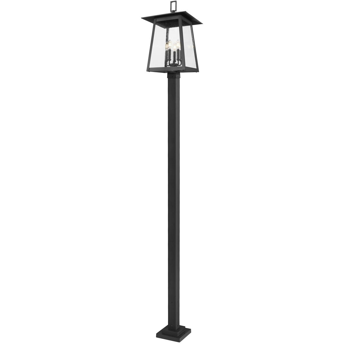 Z-Lite 5015PHXLS-536P-BK Rainer 5 Light 120 inch Black Outdoor Post Mounted Fixture in G9