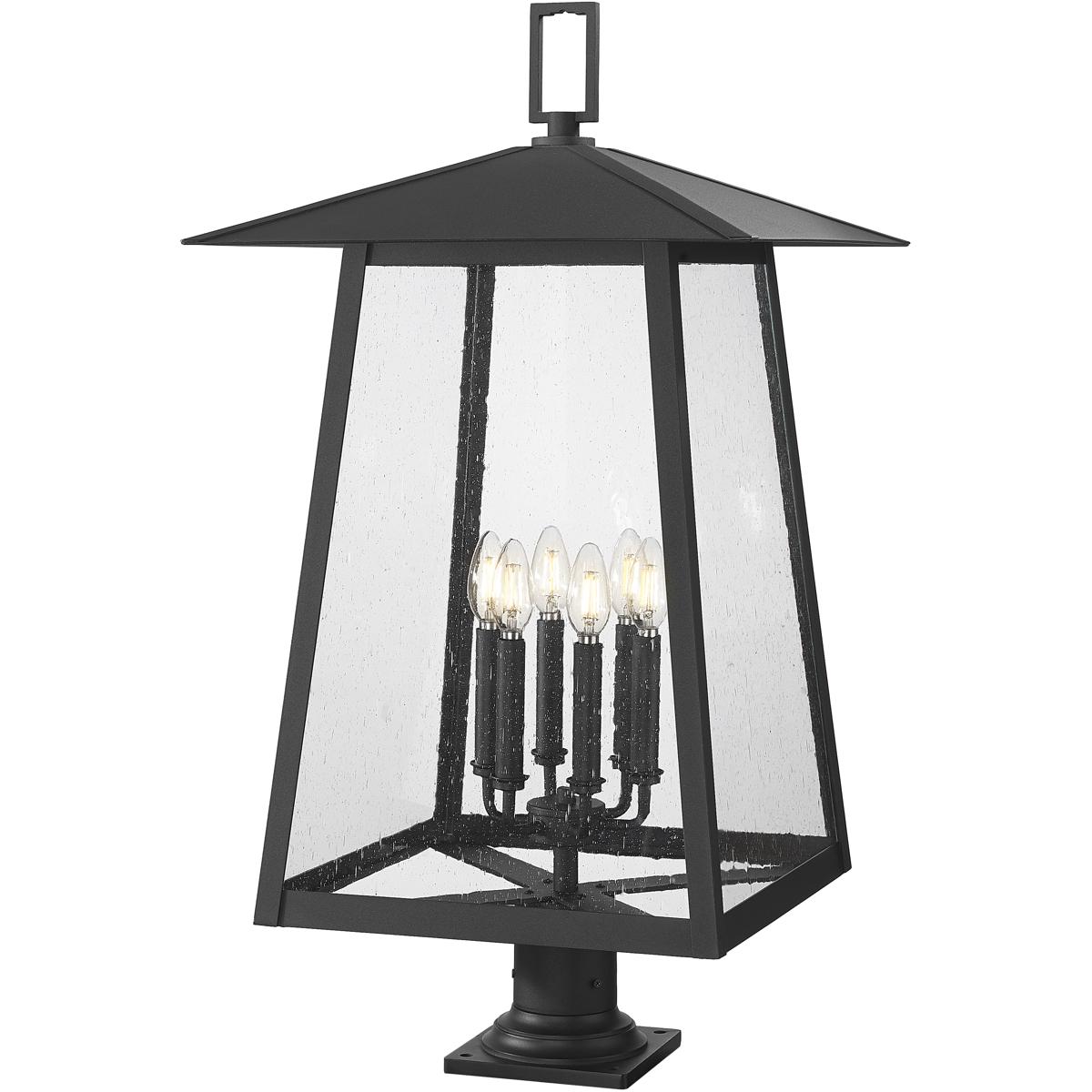 Z-Lite 5015PHXXLR-533PM-BK Rainer 6 Light 33.5 inch Black Outdoor Pier Mounted Fixture in G9