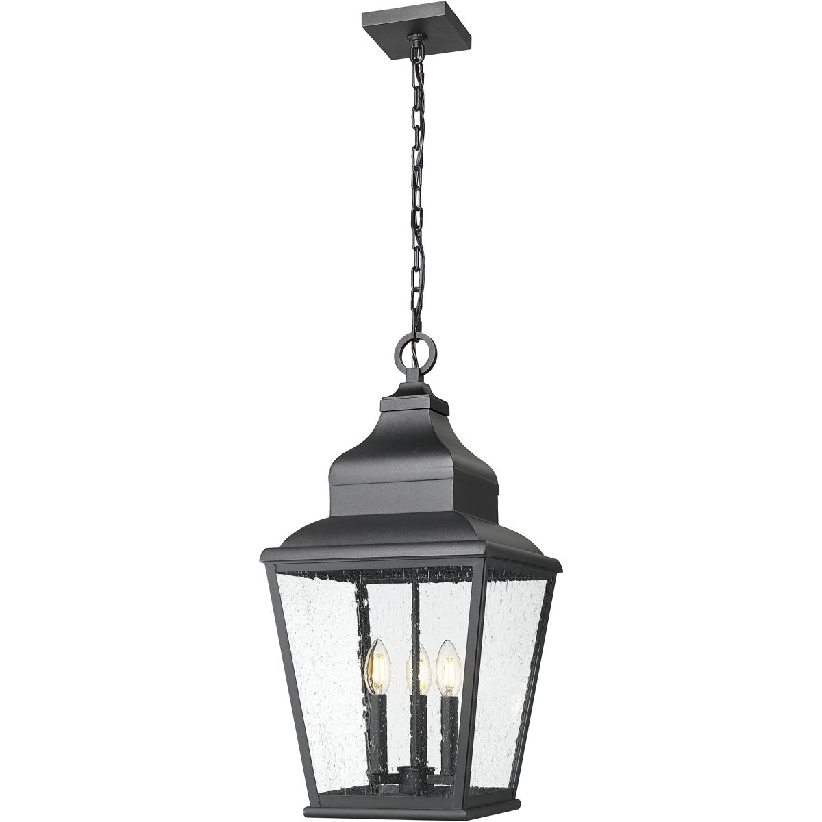Z-Lite 5029CHB-BK Raphael 3 Light 12 inch Sand Black Outdoor Chain Mount Ceiling Fixture in Soft Sand Black
