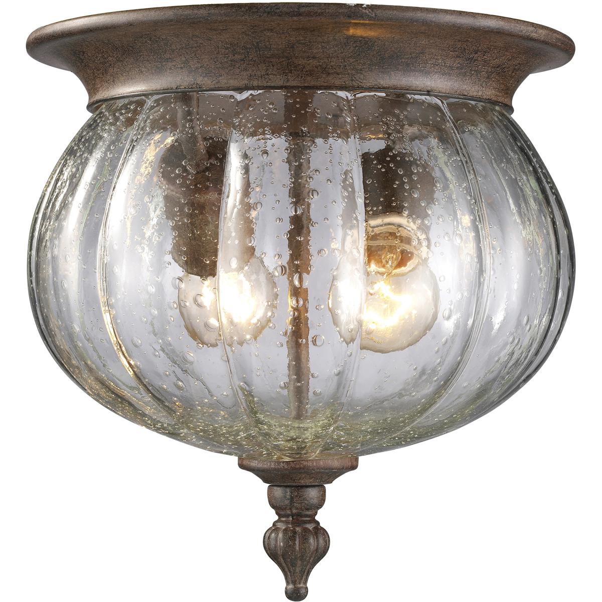 Z-Lite 516F-WB Belmont 2 Light 10 inch Weathered Bronze Outdoor Flush Mount