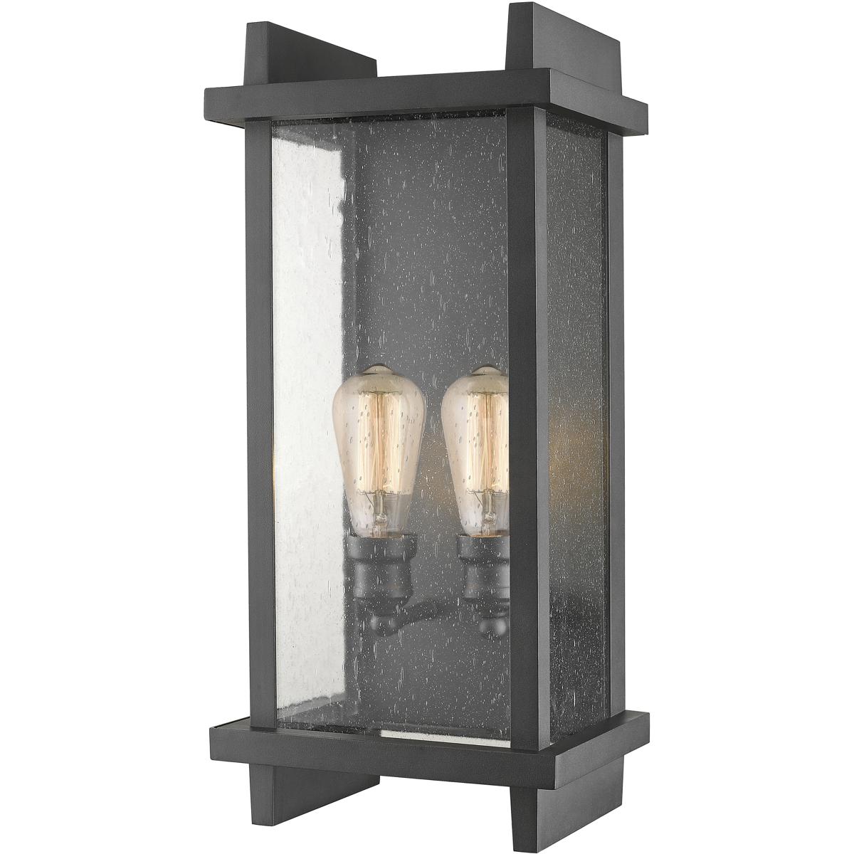 Z-Lite 565B-BK Fallow 2 Light 21.63 inch Black Outdoor Wall Light