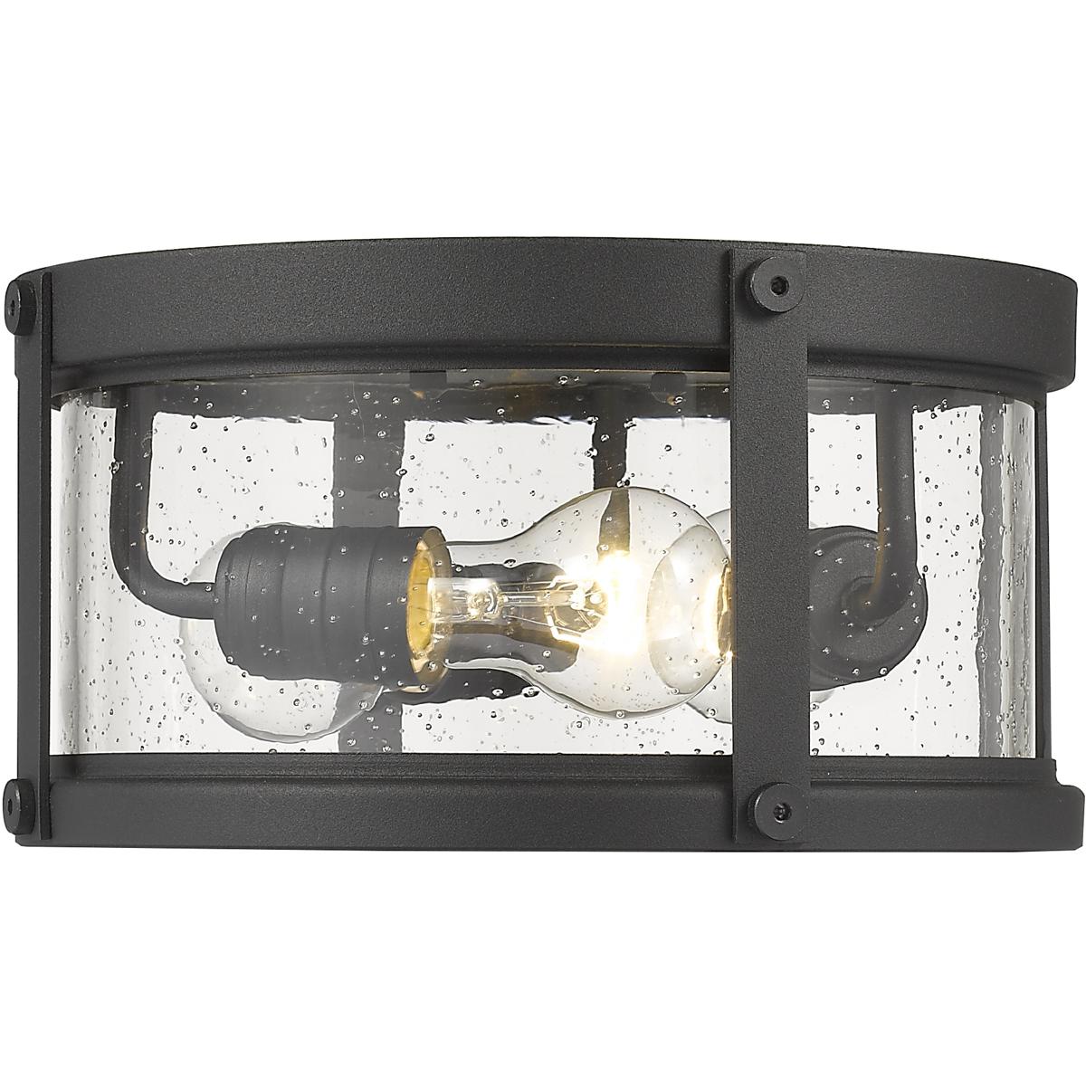 Z-Lite 569F-BK Roundhouse 3 Light 12 inch Black Outdoor Flush Mount