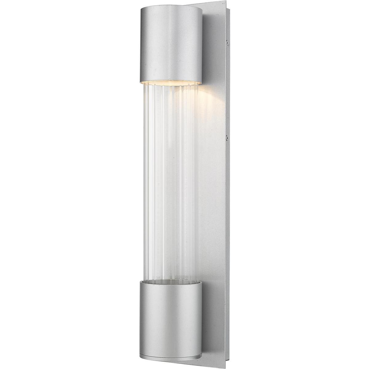 ZLite 575MSLLED Striate Outdoor Wall Light in Silver