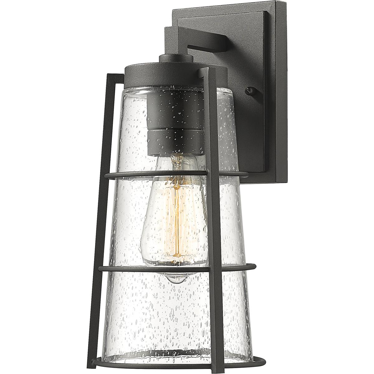 Z-Lite 591M-BK Helix 1 Light 13 inch Black Outdoor Wall Light
