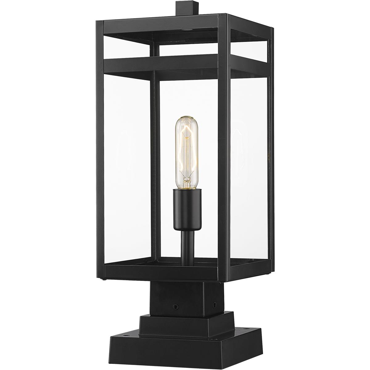 Z-Lite 596PHMS-SQPM-BK Nuri 1 Light 19.5 inch Black Outdoor Pier Mounted Fixture