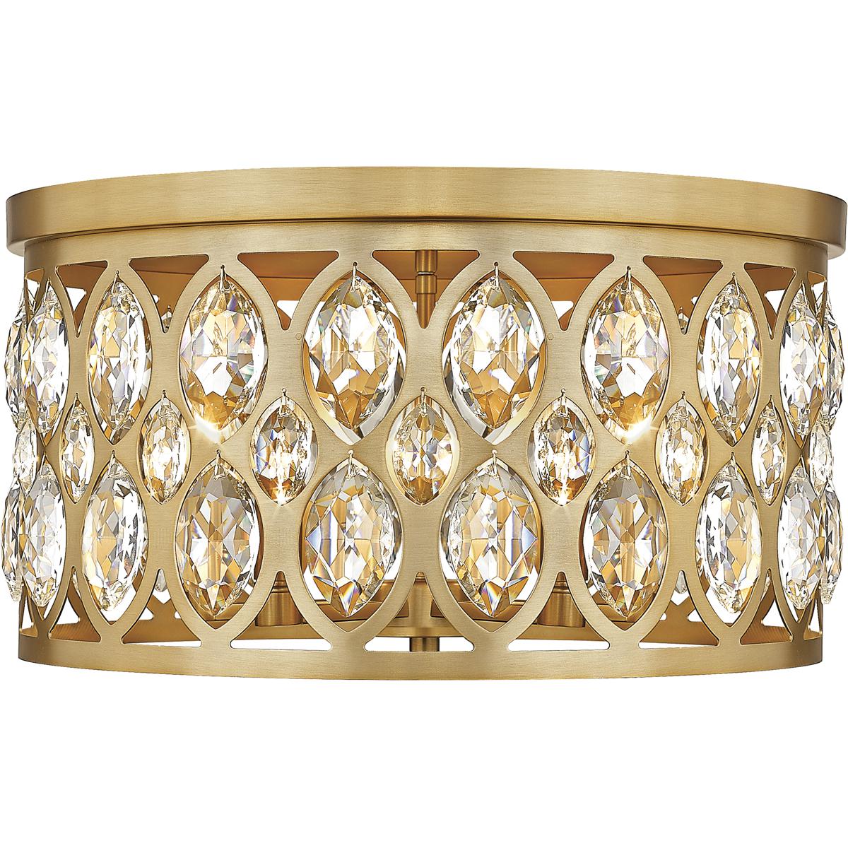 Z-Lite 6010F18HB Dealey 5 Light 18 inch Heirloom Brass Flush Mount Ceiling Light