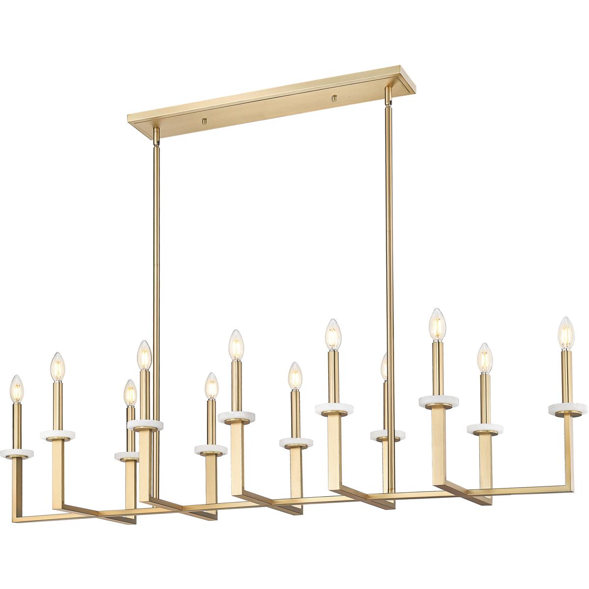 Z-Lite 6100-12L-MGLD Gaultier 12 Light 56.75 inch Mondern Gold Linear Chandelier Ceiling Light in Modern Gold