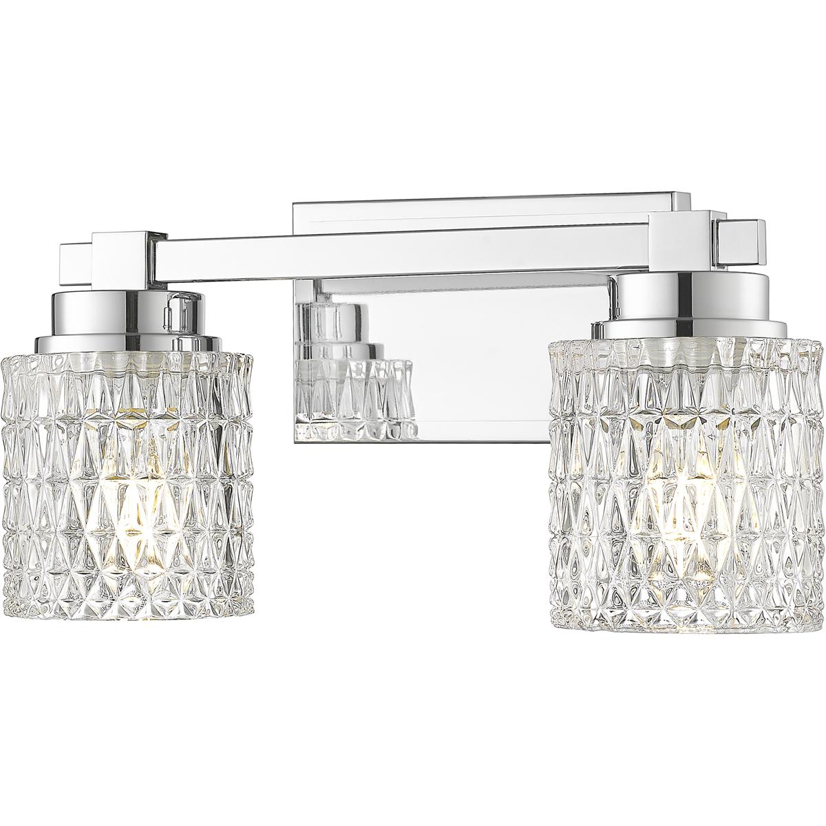 Z-Lite 6101-2V-CH Jacqueline 2 Light 15.75 inch Chrome Bathroom Vanity Wall Light