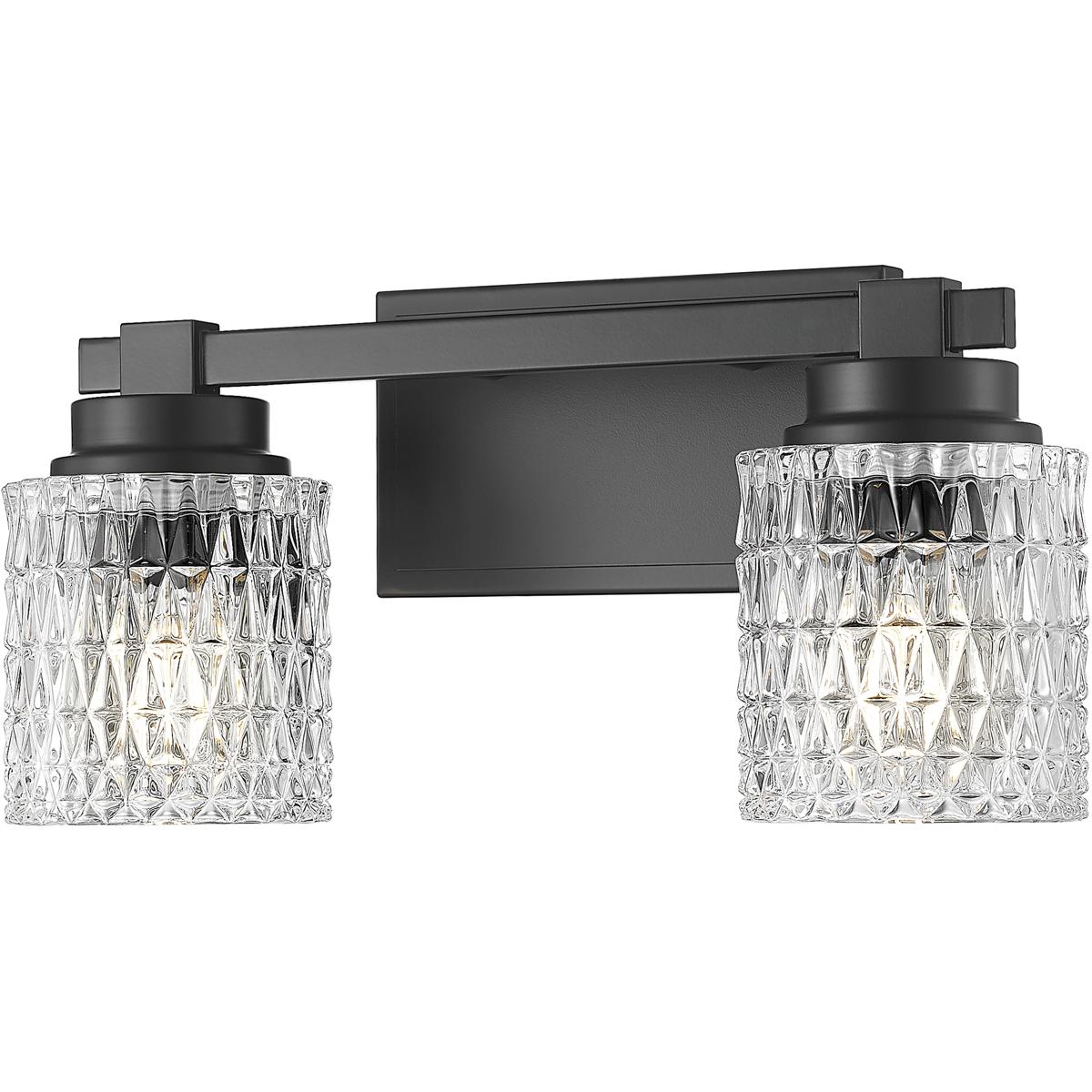 Z-Lite 6101-2V-MB Jacqueline 2 Light 15.75 inch Matte Black Bathroom Vanity Wall Light