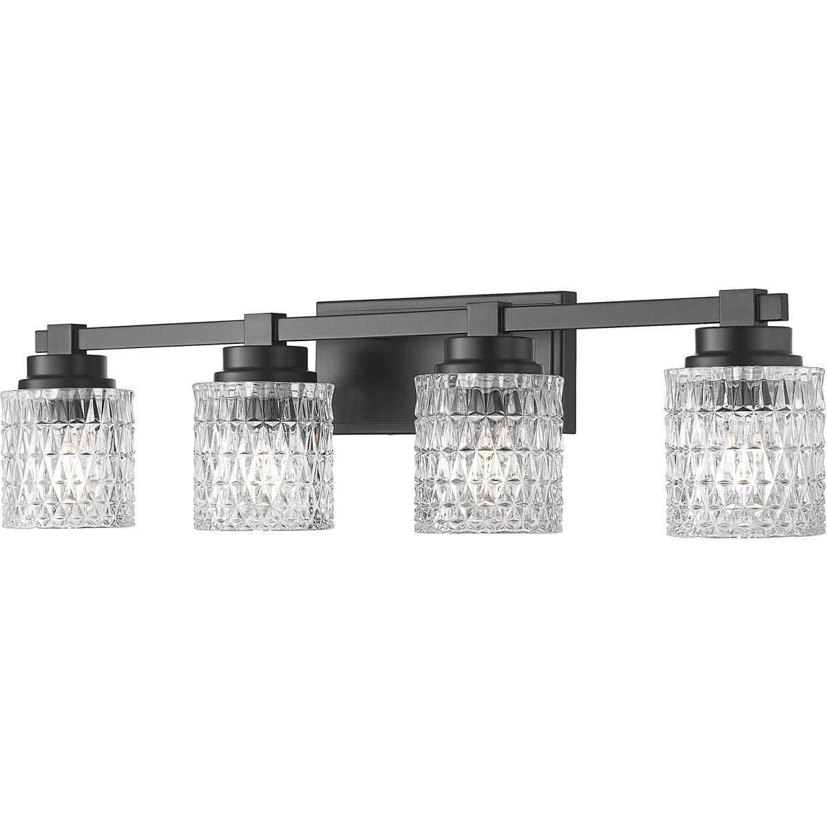 Z-Lite 6101-4V-MB Jacqueline 4 Light 31.5 inch Matte Black Bathroom Vanity Wall Light