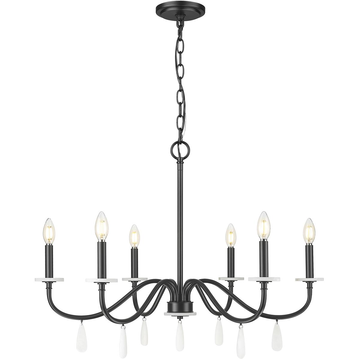 Z-Lite 6103-32MB Toussant 6 Light 32 inch Matte Black Chandelier Ceiling Light